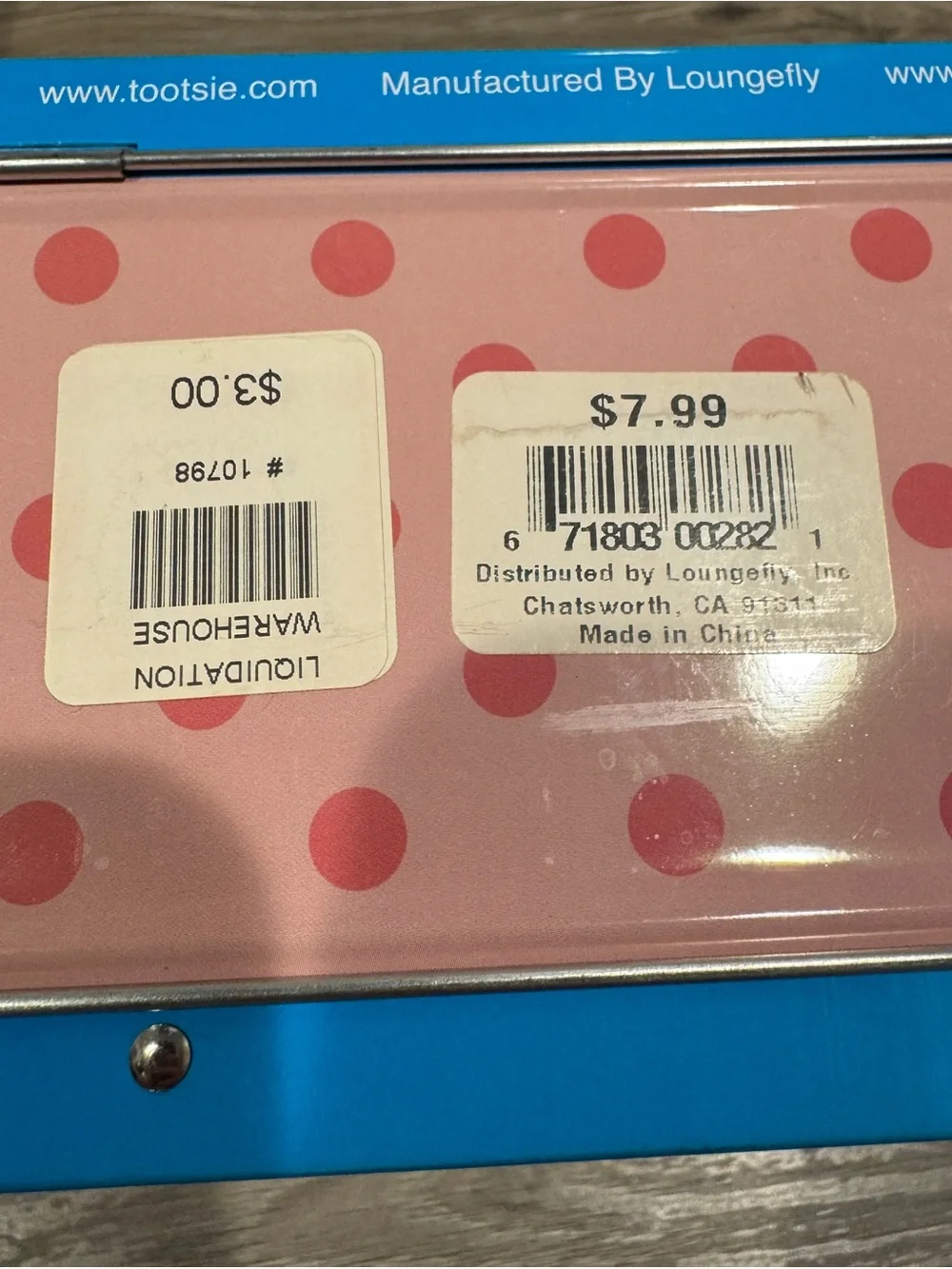 Loungefly Tootsie Roll Pink & Blue Polka Dot Tin
